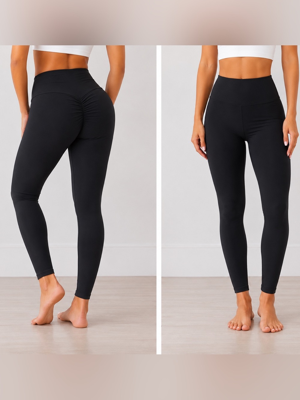 Fashion Nova Black Scrunch-Back Active Leggings XS